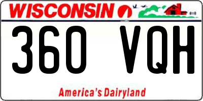 WI license plate 360VQH