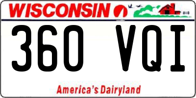 WI license plate 360VQI