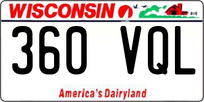 WI license plate 360VQL
