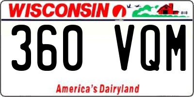 WI license plate 360VQM
