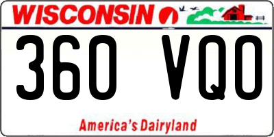 WI license plate 360VQO