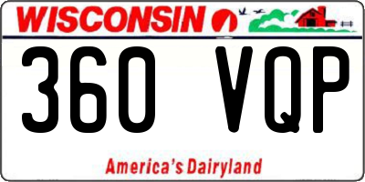 WI license plate 360VQP