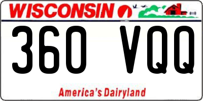 WI license plate 360VQQ