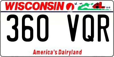 WI license plate 360VQR