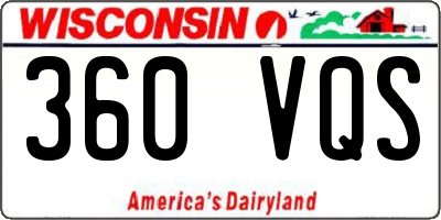 WI license plate 360VQS