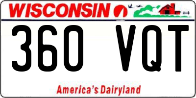 WI license plate 360VQT