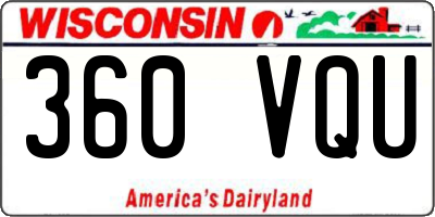 WI license plate 360VQU