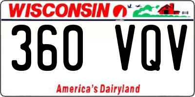 WI license plate 360VQV