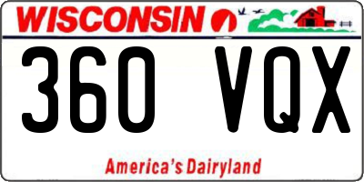 WI license plate 360VQX