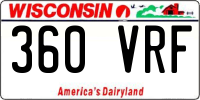 WI license plate 360VRF