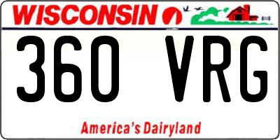 WI license plate 360VRG