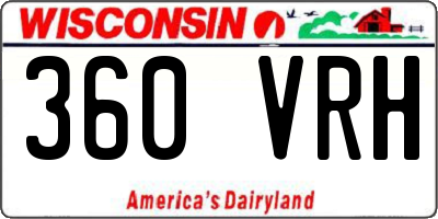 WI license plate 360VRH