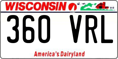 WI license plate 360VRL