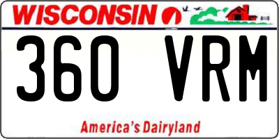 WI license plate 360VRM