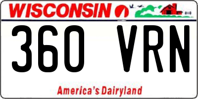 WI license plate 360VRN