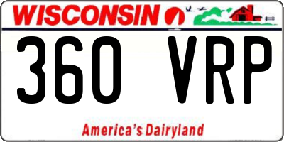 WI license plate 360VRP