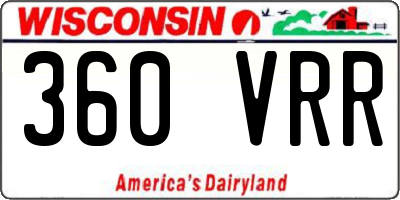 WI license plate 360VRR