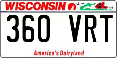 WI license plate 360VRT