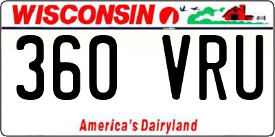 WI license plate 360VRU