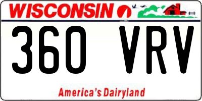 WI license plate 360VRV