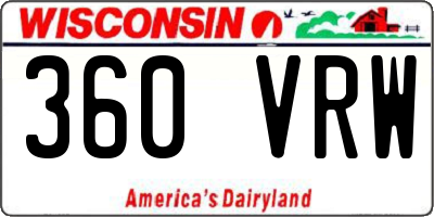 WI license plate 360VRW