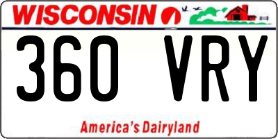 WI license plate 360VRY