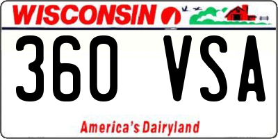 WI license plate 360VSA