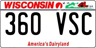 WI license plate 360VSC