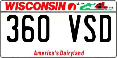 WI license plate 360VSD