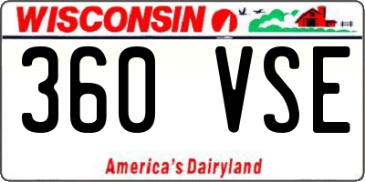 WI license plate 360VSE