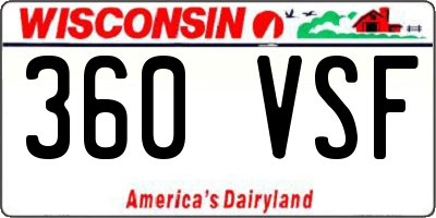 WI license plate 360VSF