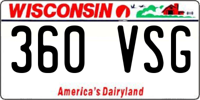 WI license plate 360VSG