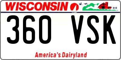 WI license plate 360VSK