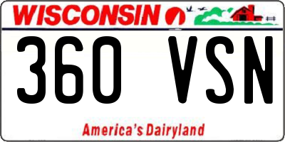 WI license plate 360VSN