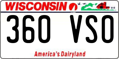 WI license plate 360VSO