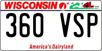 WI license plate 360VSP