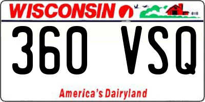 WI license plate 360VSQ