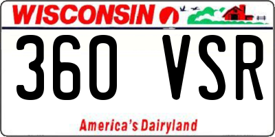 WI license plate 360VSR
