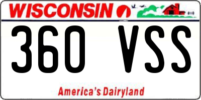 WI license plate 360VSS