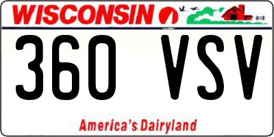 WI license plate 360VSV