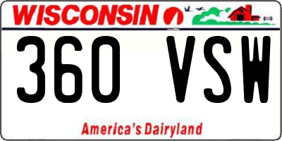 WI license plate 360VSW