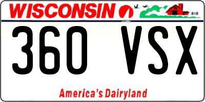 WI license plate 360VSX