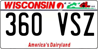 WI license plate 360VSZ