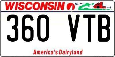 WI license plate 360VTB