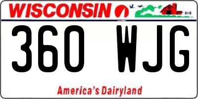 WI license plate 360WJG