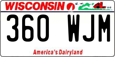 WI license plate 360WJM