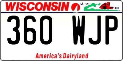 WI license plate 360WJP