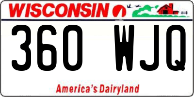 WI license plate 360WJQ