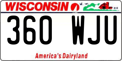 WI license plate 360WJU