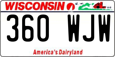 WI license plate 360WJW